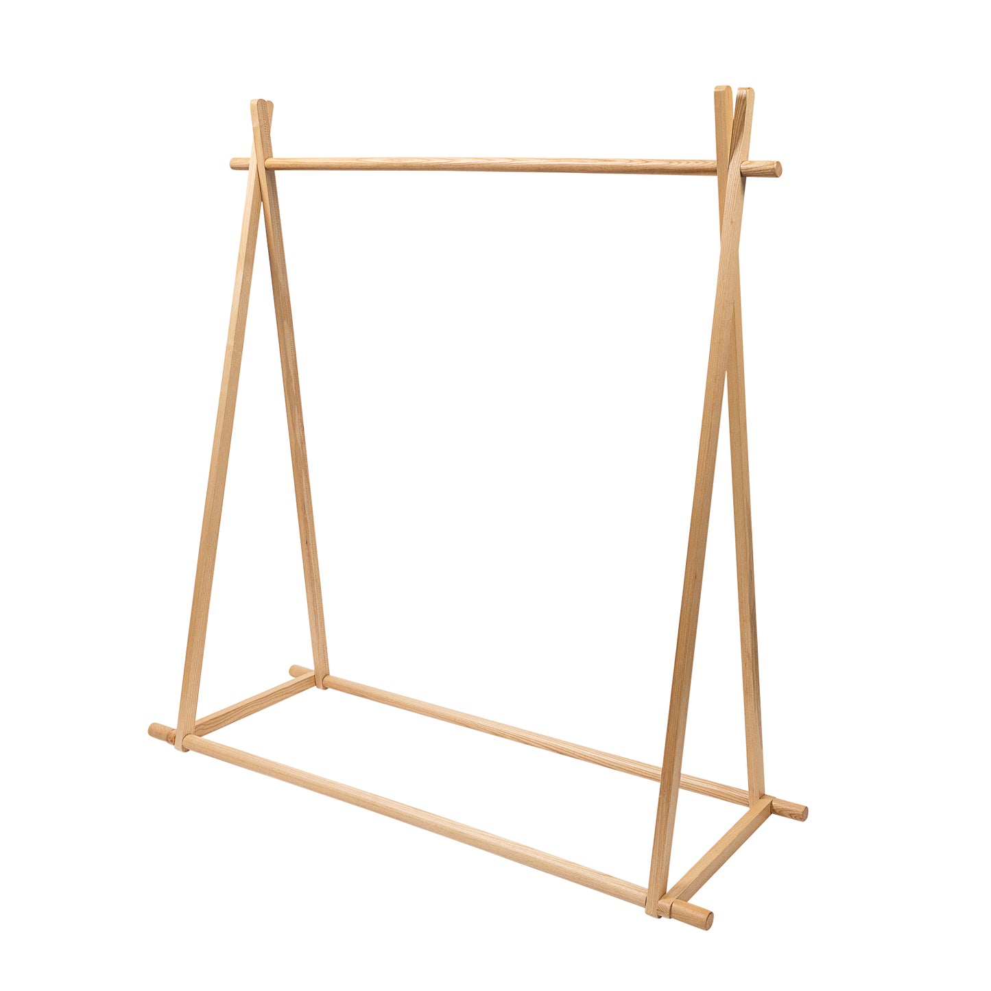 N2 Heavy-Duty Solid Ash Wood Clothing Rack (100kg Weight Capacity) – Extra Long & Thick Rails Sold in 1/3