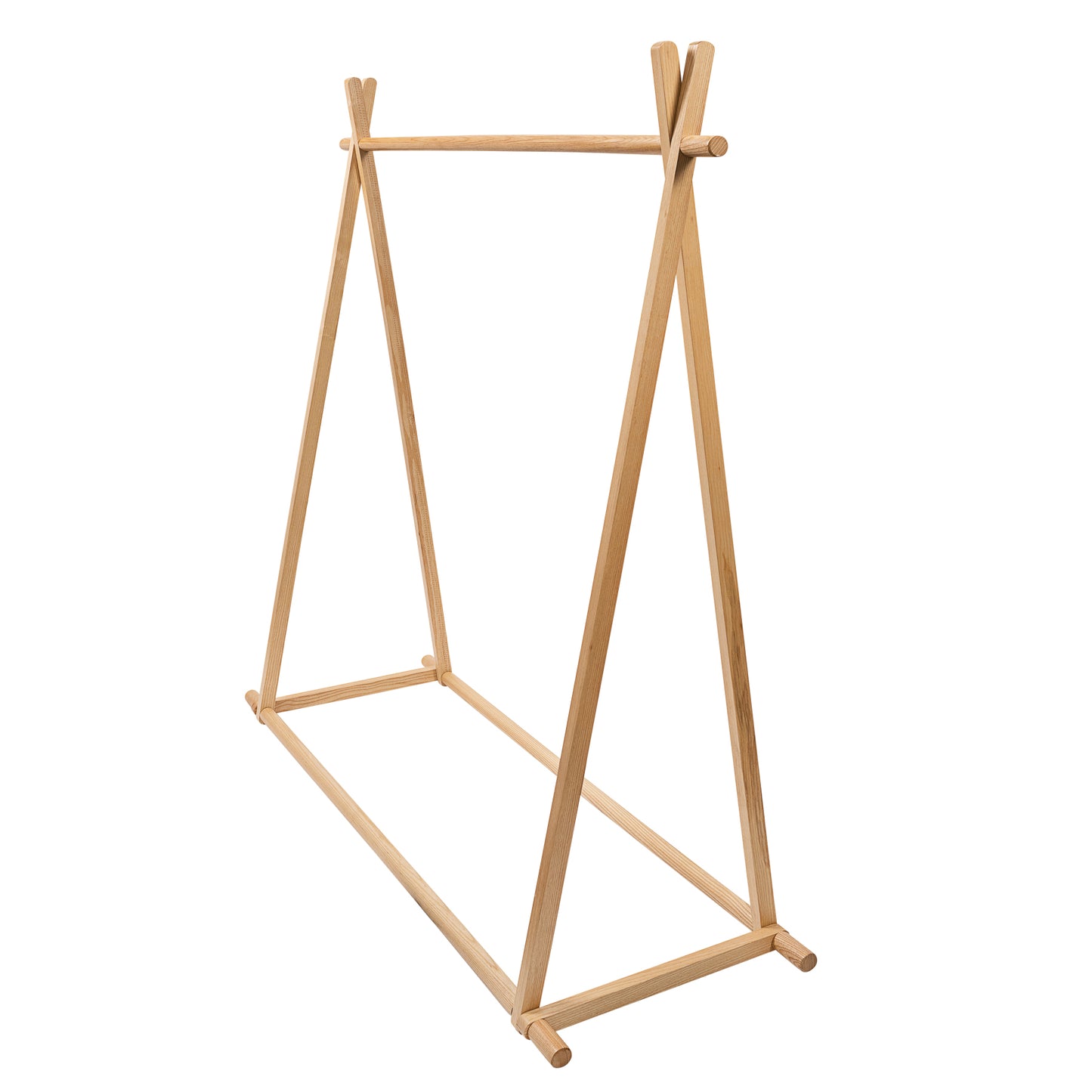 N2 Heavy-Duty Solid Ash Wood Clothing Rack (100kg Weight Capacity) – Extra Long & Thick Rails Sold in 1/3