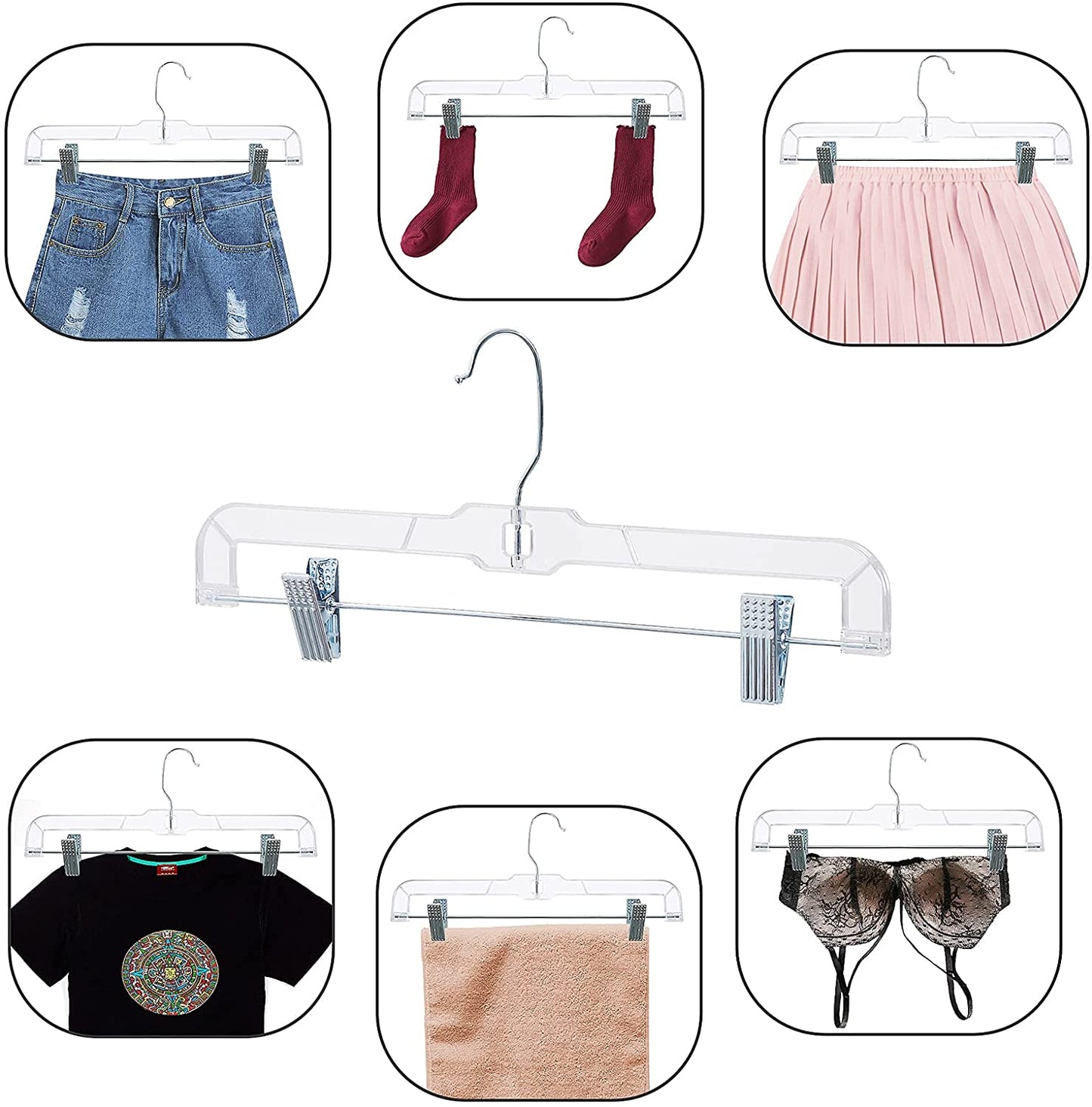 25cm Baby Size Plastic Hanger with Clips Sold in Bundles of 25/50/100 - Rackshop Australia