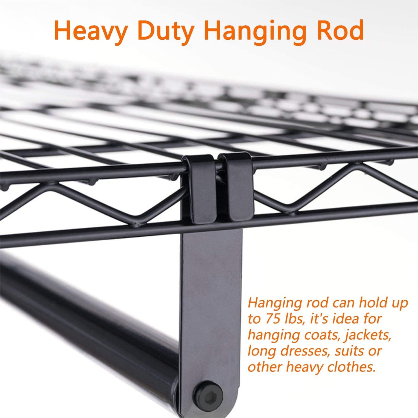 Home Essential Matte Black Metal Garment Rack With 3 Shelves & Removable Wheels - Hold 50 kgs Each Shelve - Rackshop Australia