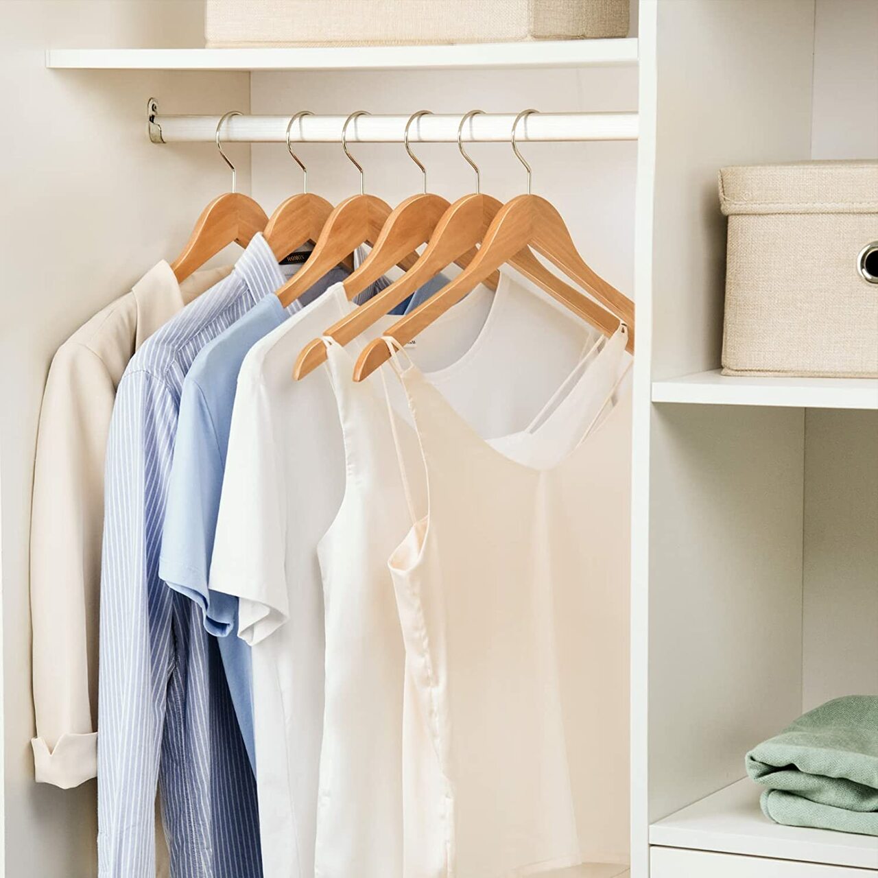 43cm Natural Wooden Coat Hanger 12mm thick Sold in Bundle of 25/50/100 - Rackshop Australia