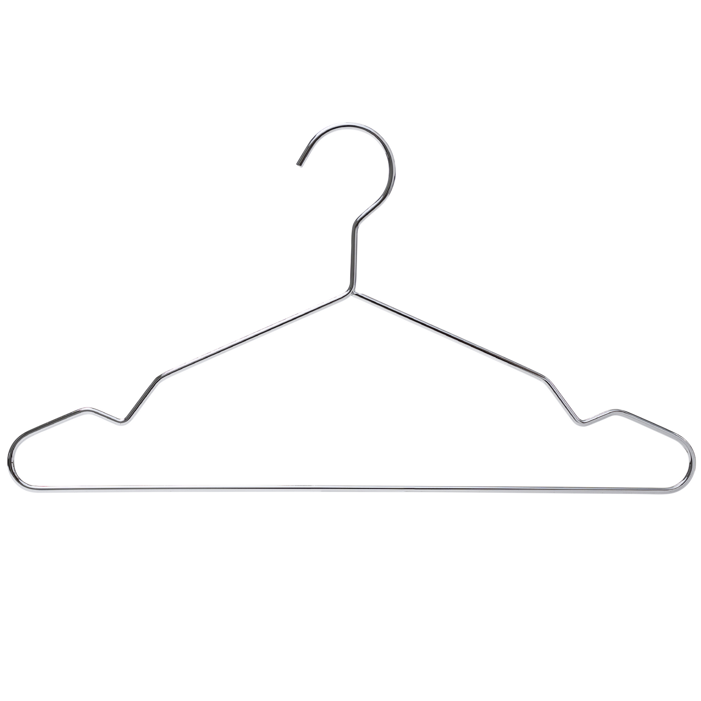 43cm Heavy Duty Chrome Metal Suit Hanger with Bar & Notches (4.5mm thick) Sold in Bundles of 25/50/100 - Rackshop Australia