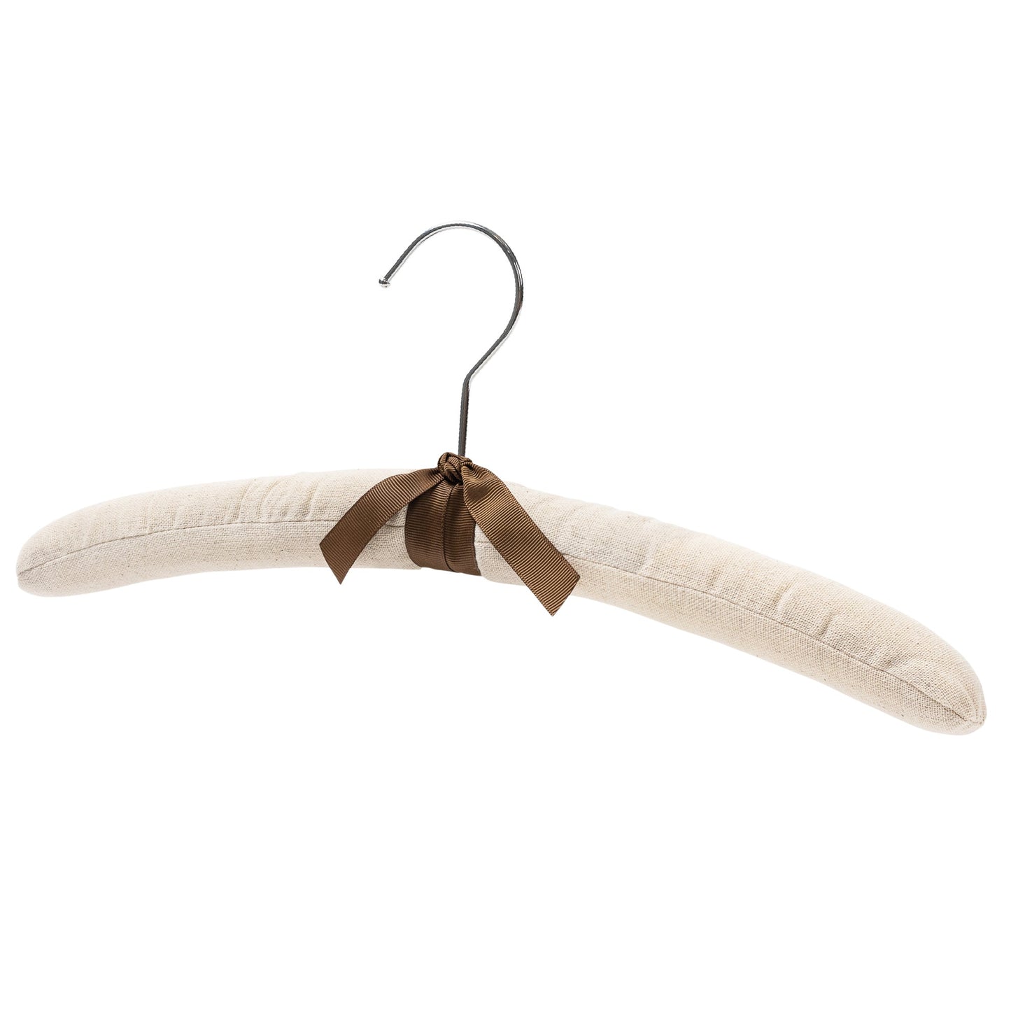 38cm Linen Padded Coat Hanger with Chrome Hook-Sold in Bundle of 10/25/50 - Rackshop Australia