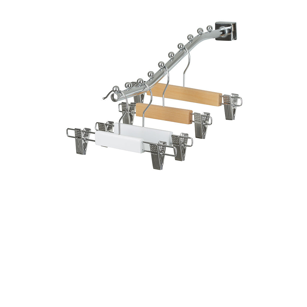 23cm White Wood Baby Pant Hanger With Clips- Sold in Bundle of 5/25/50/100 - Rackshop Australia