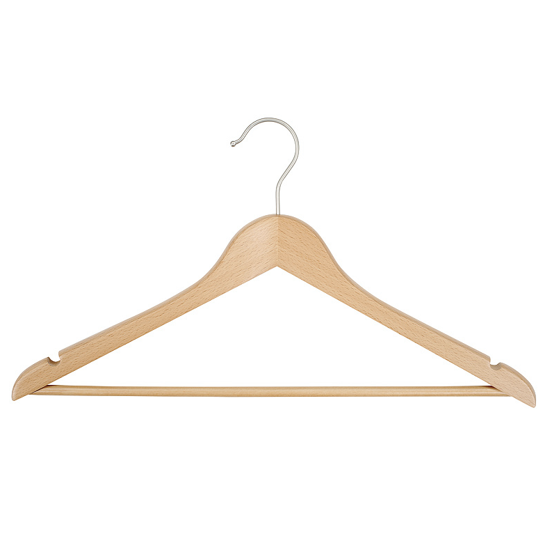 43cm Premium European Beech Wood Coat Hanger NO Lacquer & Fine Polished 15mm Thick Sold in 5/10/25 - Rackshop Australia