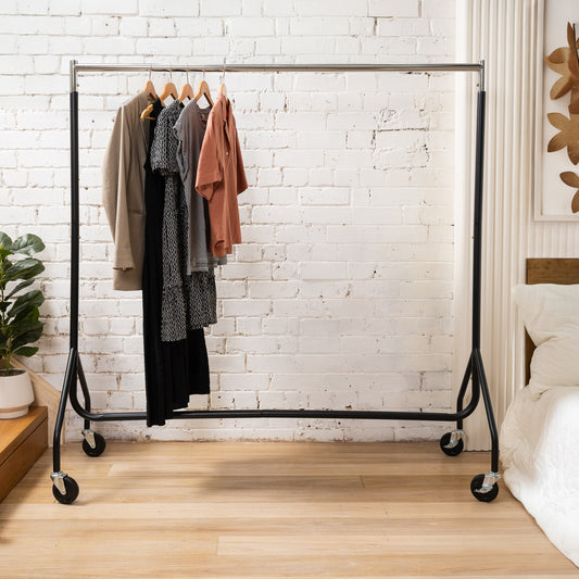 N2 Extra Wide Heavy Duty Chrome Metal Garment Rack (150kgs Weight Capacity) Sold in 1/3