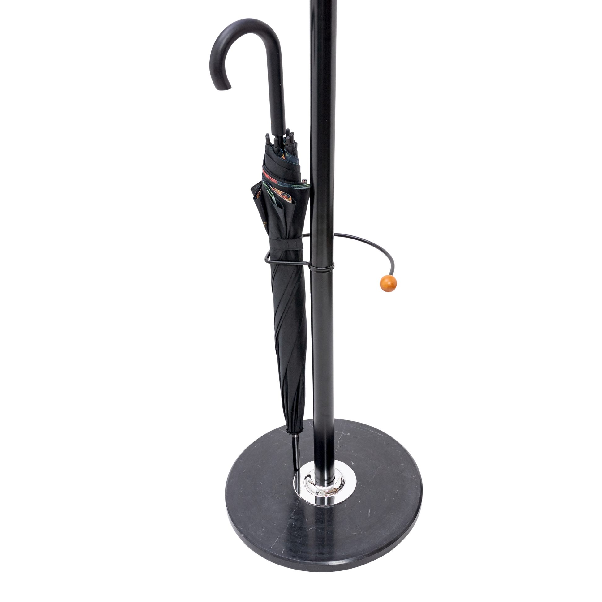 Home Deluxe Black Heavy Duty Metal & Beech Wood Coat Rack With Solid Marble Base - Rackshop Australia