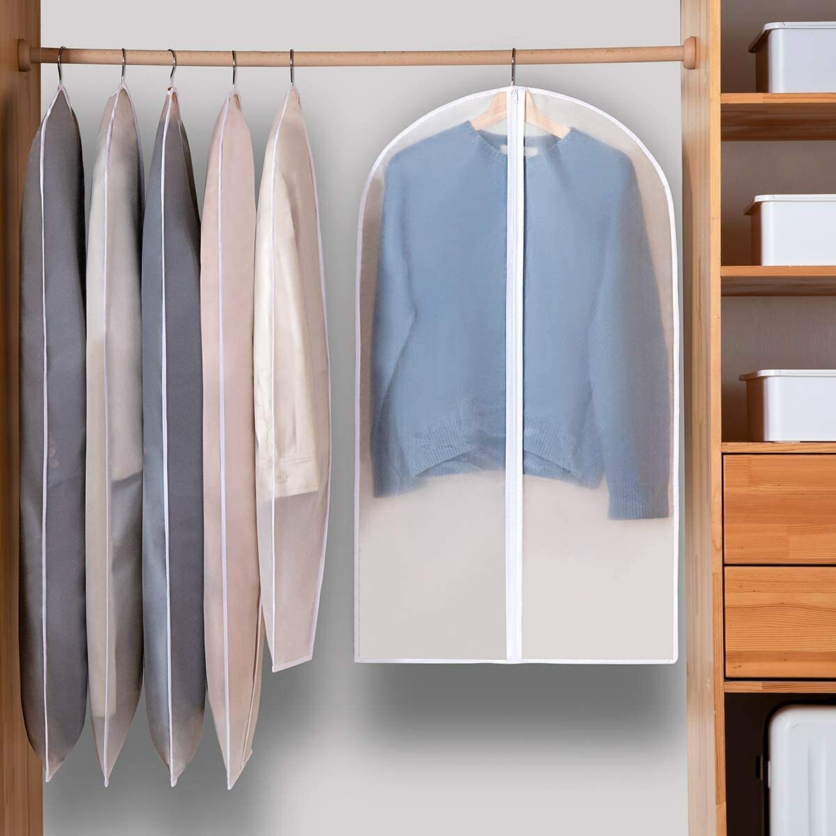 Semi-Clear Garment Bag Suit Bags - 61 X 152 cm Sold in 5/10/25 - Rackshop Australia