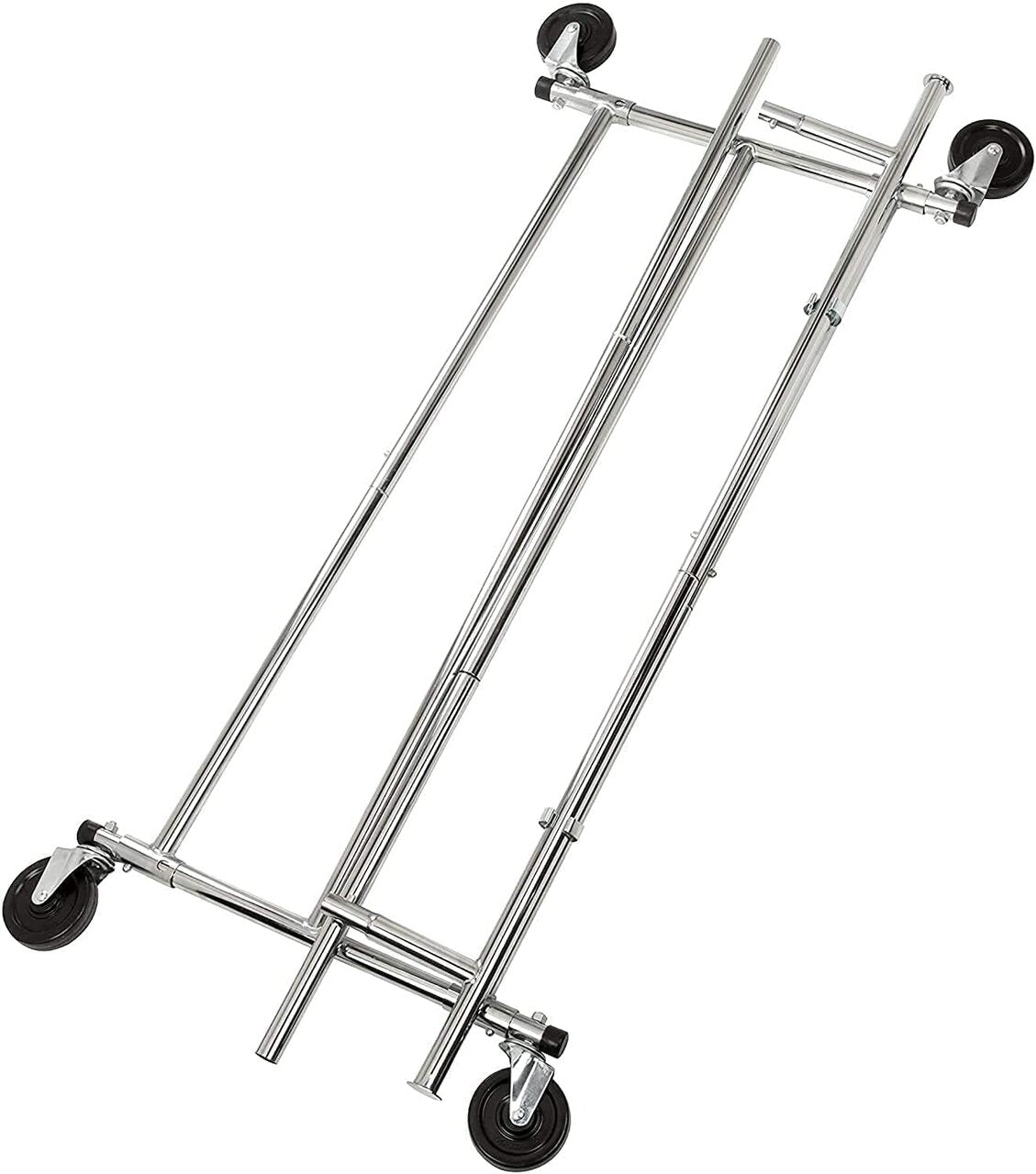 Shop Essential Double Rail Chrome Metal Garment Rack Commercial Grade (180kgs Weight Capacity) Sold in 1/3/5 - Rackshop Australia