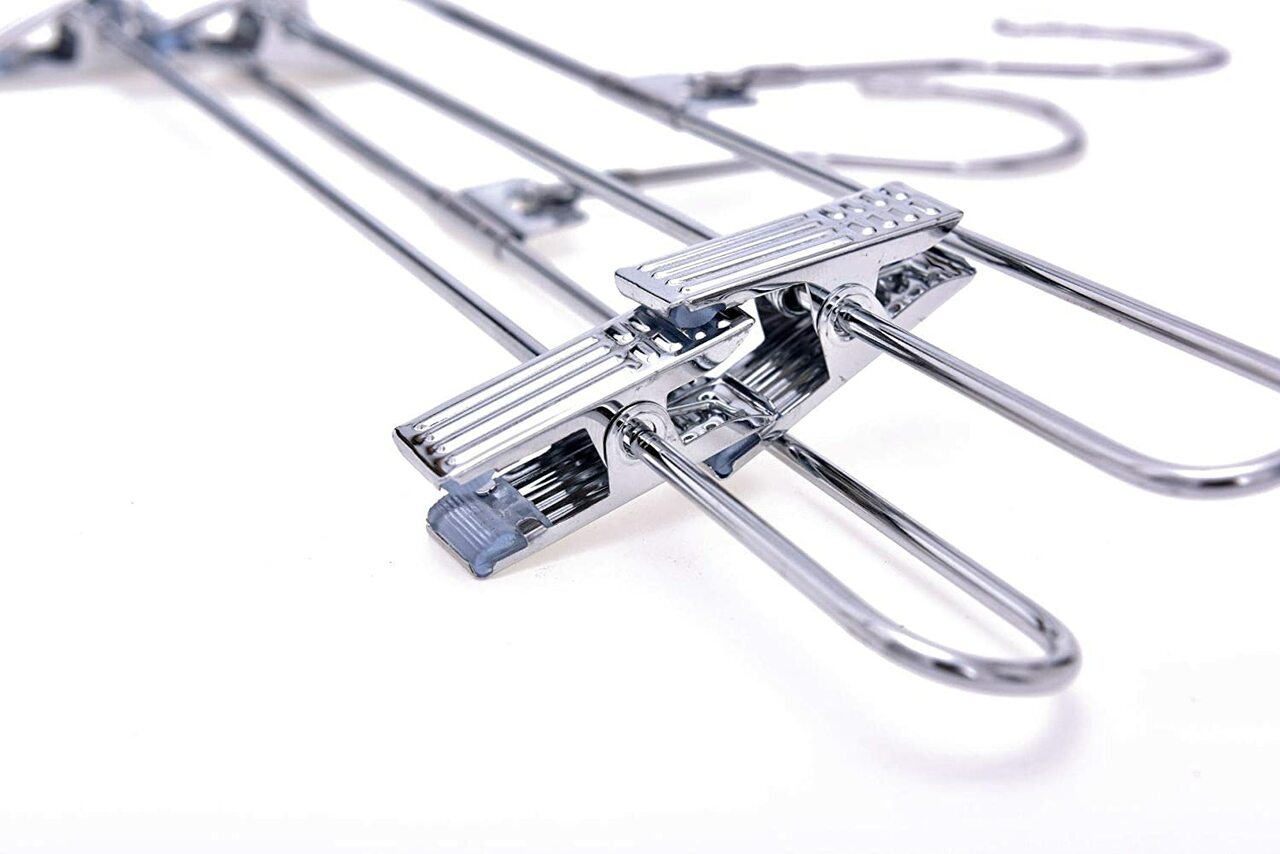 35.5cm Metal Pant/Skirt Hanger With Clips (3.5mm thick) Sold in Bundle of 25/50/100 - Rackshop Australia