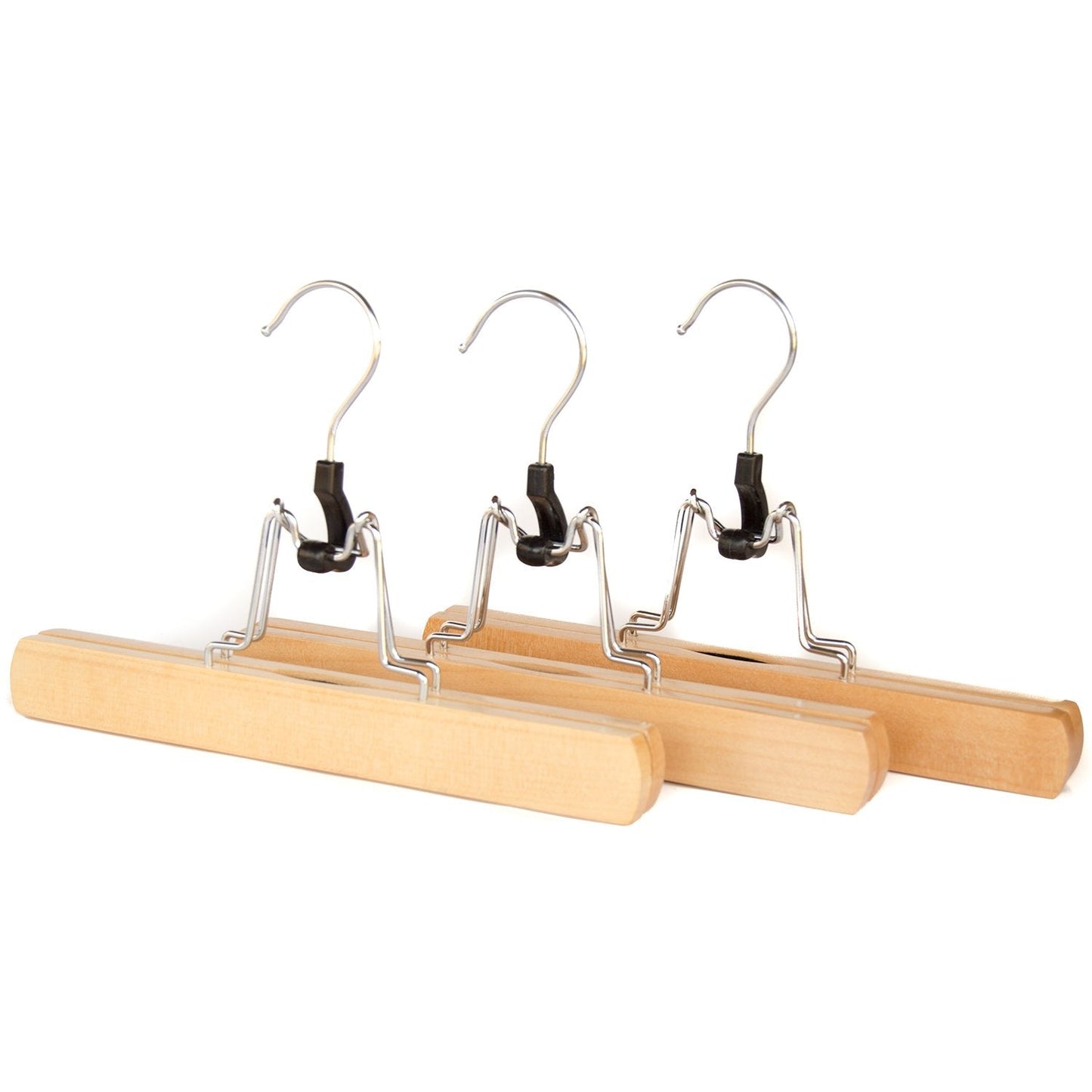 23cm Pant And Skirt Wooden Pant Hanger with Snap-Lock Sold in Bundle of 25/50/100 - Rackshop Australia