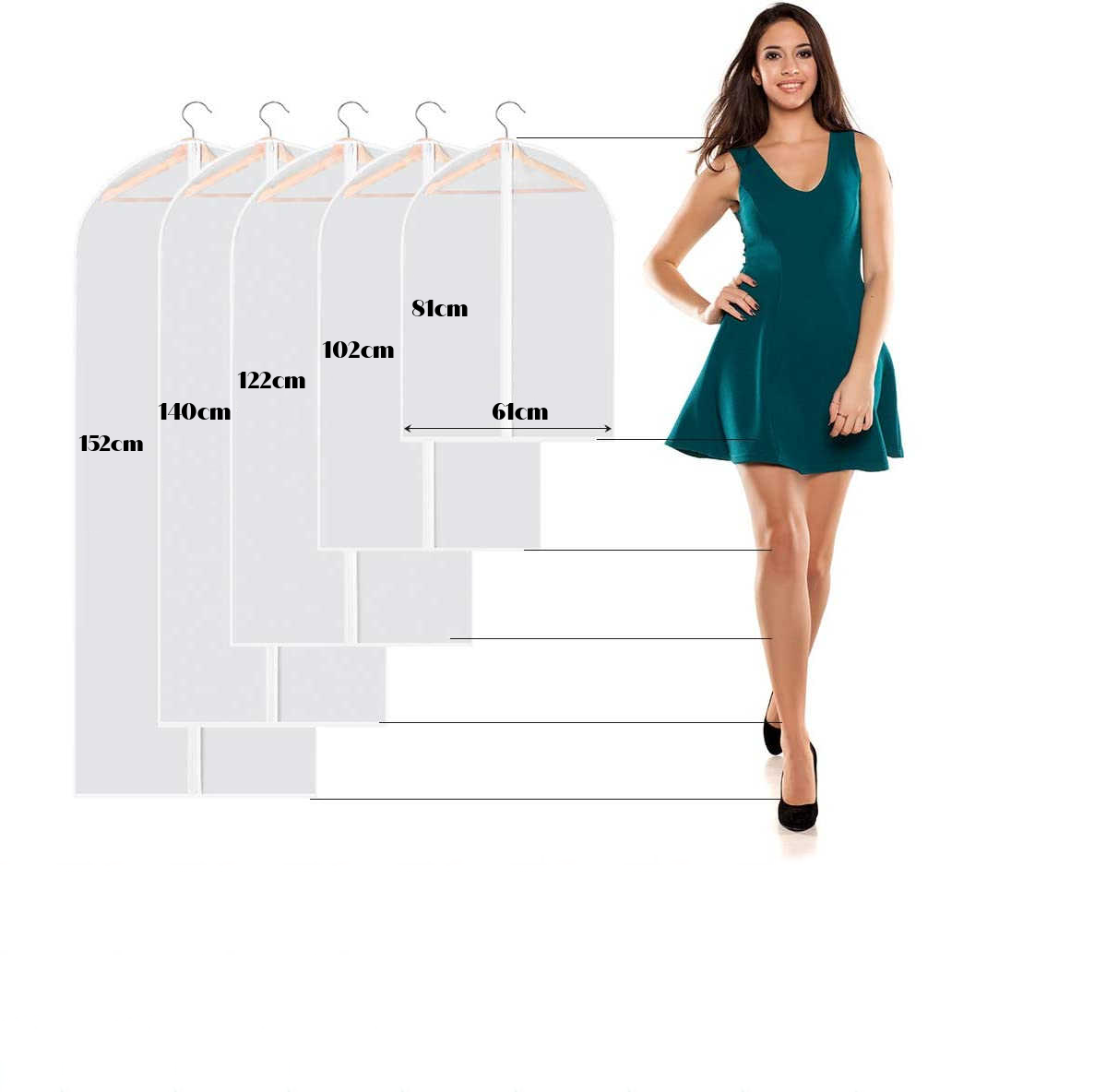 Semi-Clear Garment Bag Suit Bags - 61 X 152 cm Sold in 5/10/25 - Rackshop Australia
