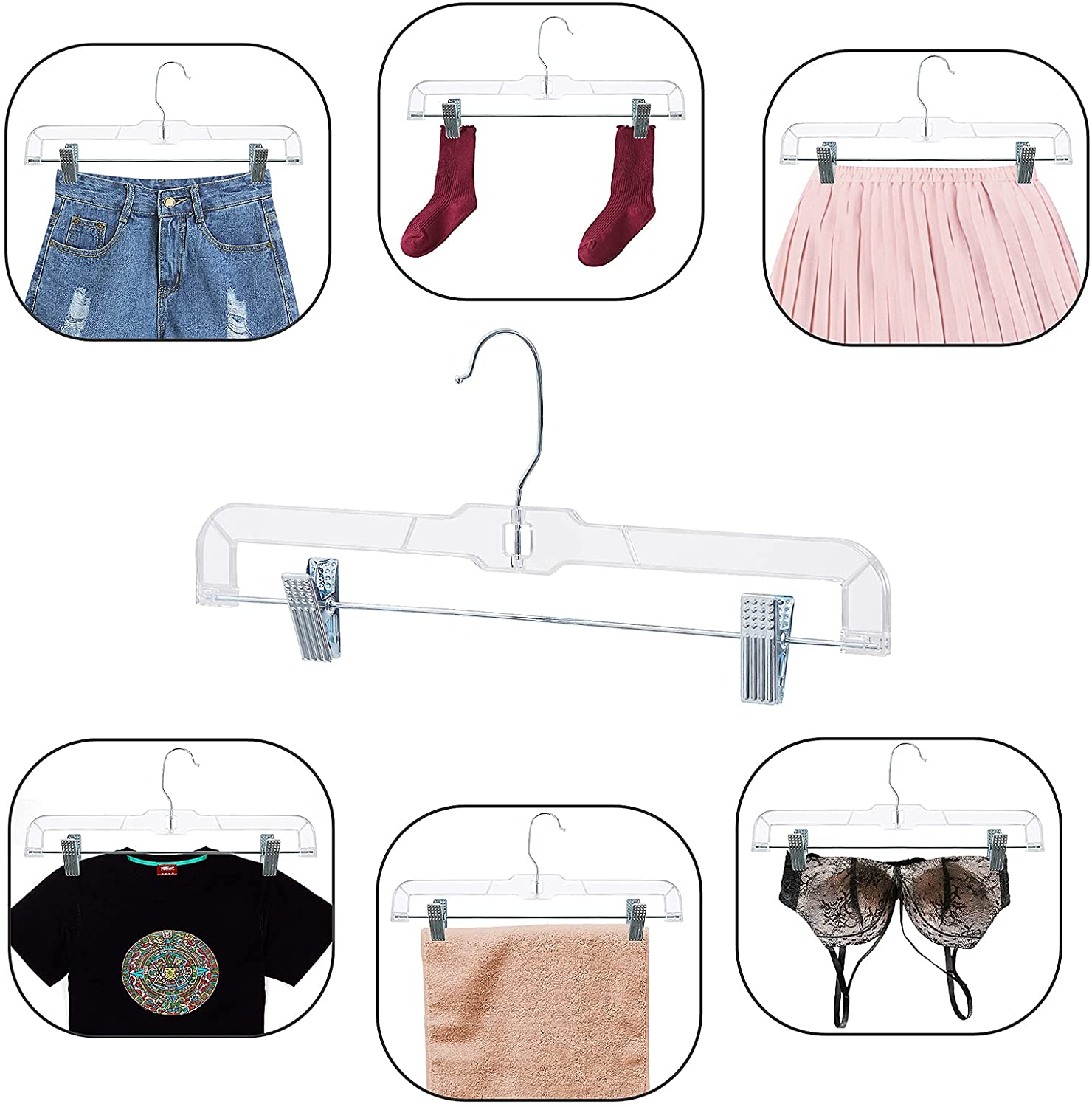 25cm Baby Size Plastic Hanger with Clips Sold in Bundles of 25/50/100 - Rackshop Australia
