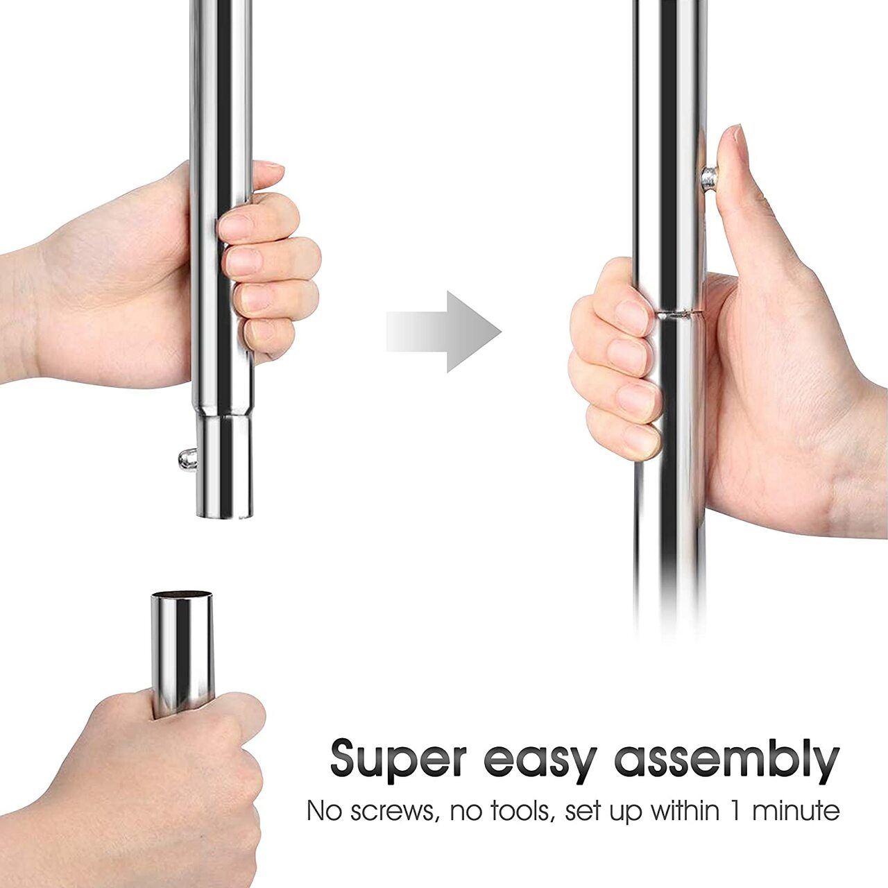Home Essential Chrome Metal Garment Rack (100kgs Weight Capacity) Sold in 1/3/5 - Rackshop Australia