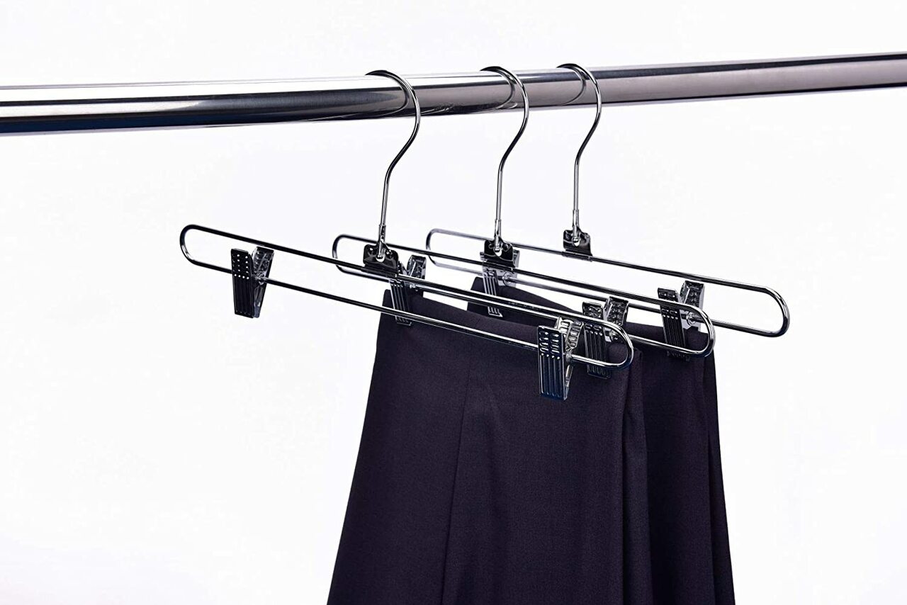 35.5cm Metal Pant/Skirt Hanger With Clips (3.5mm thick) Sold in Bundle of 25/50/100 - Rackshop Australia