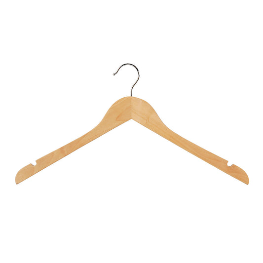 43cm Natural Wooden Coat Hanger 12mm thick Sold in Bundle of 25/50/100 - Rackshop Australia