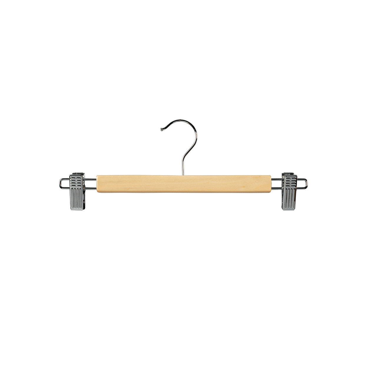 35.5cm Natural Wooden Pant Hanger With Clips 12mm thick Sold in Bundle of 25/50/100 - Rackshop Australia