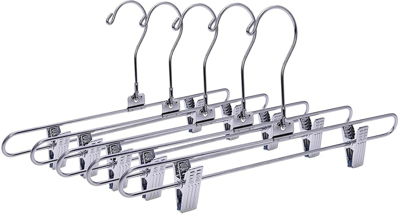 35.5cm Metal Pant/Skirt Hanger With Clips (3.5mm thick) Sold in Bundle of 25/50/100 - Rackshop Australia