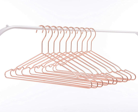 43cm Rose Gold Metal Coat Hanger (3.5mm thick) w/Notches Sold in Bundles of 25/50/100 - Rackshop Australia