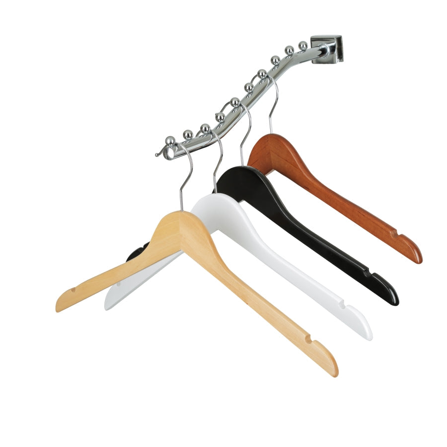 43cm Natural Wooden Coat Hanger 12mm thick Sold in Bundle of 25/50/100 - Rackshop Australia