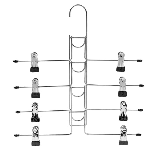 35.5cm Detachable Anti Slip Multi Layers Metal Pant Hangers (4.5mm Thick) with Clips Sold in 1/3/5 - Rackshop Australia