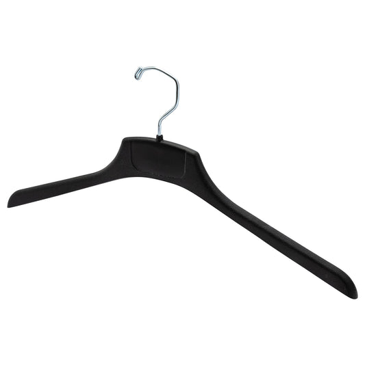 46cm Extra Large Black Plastic Coat Hanger Sold in Bundles of 25/50/100 - Rackshop Australia
