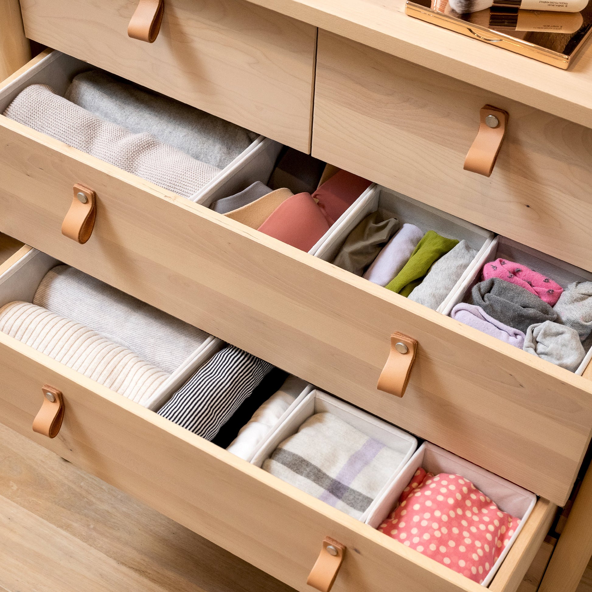 Home Basic Non Woven Drawer Storage Boxes (8 Pack) With Enhanced Thick Layers - Easy Fordable with Zipper - Rackshop Australia
