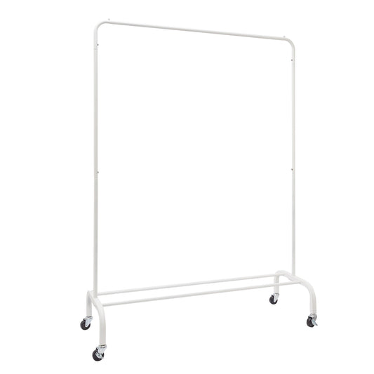 Home Essential Garment Coat Rack - White - 50kgs Weight Capacity -  Extra Thick Rail & Enhanced Metal Base With Durable Wheels Sold in 1/3 - Rackshop Australia