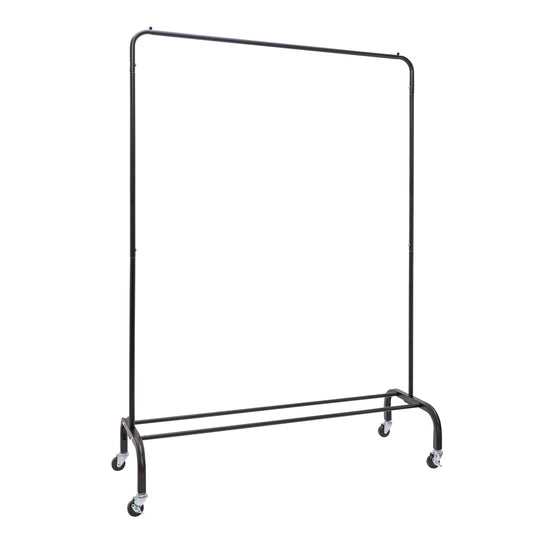 Home Essential Garment Coat Rack - Black - 50kgs Weight Capacity -  Extra Thick Rail & Enhanced Metal Base With Durable Wheels Sold in 1/3 - Rackshop Australia