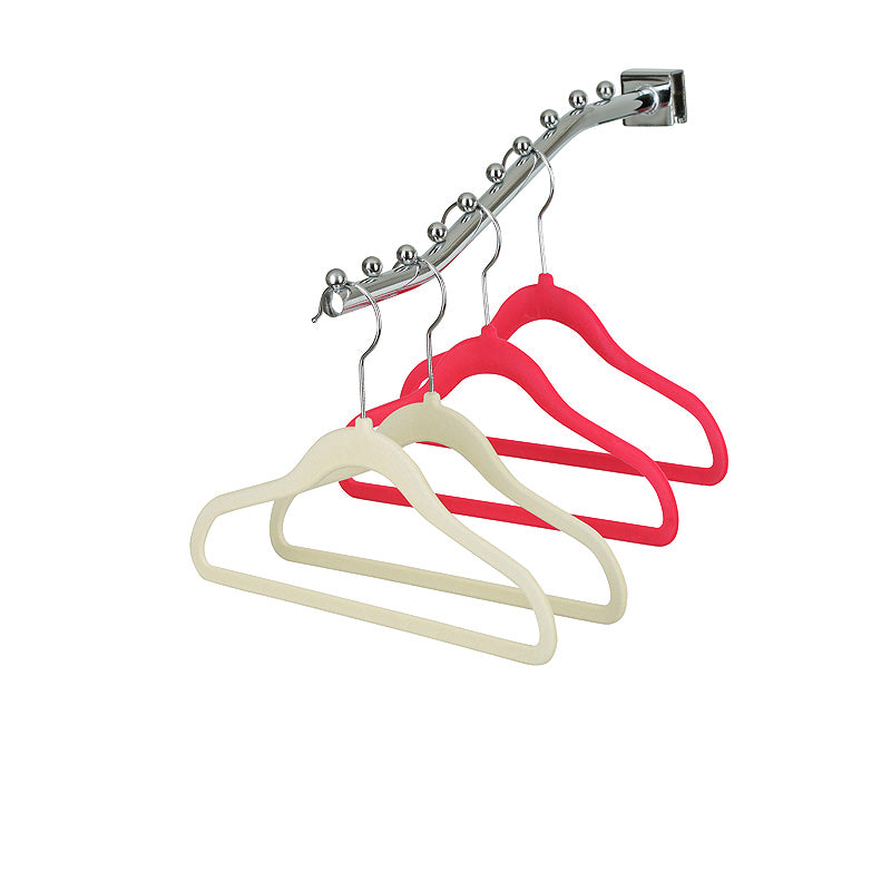 25cm Baby Size Slim-Line Ivory Velvet Coat Hanger with Chrome Hook Sold in 20/50/100 - Rackshop Australia