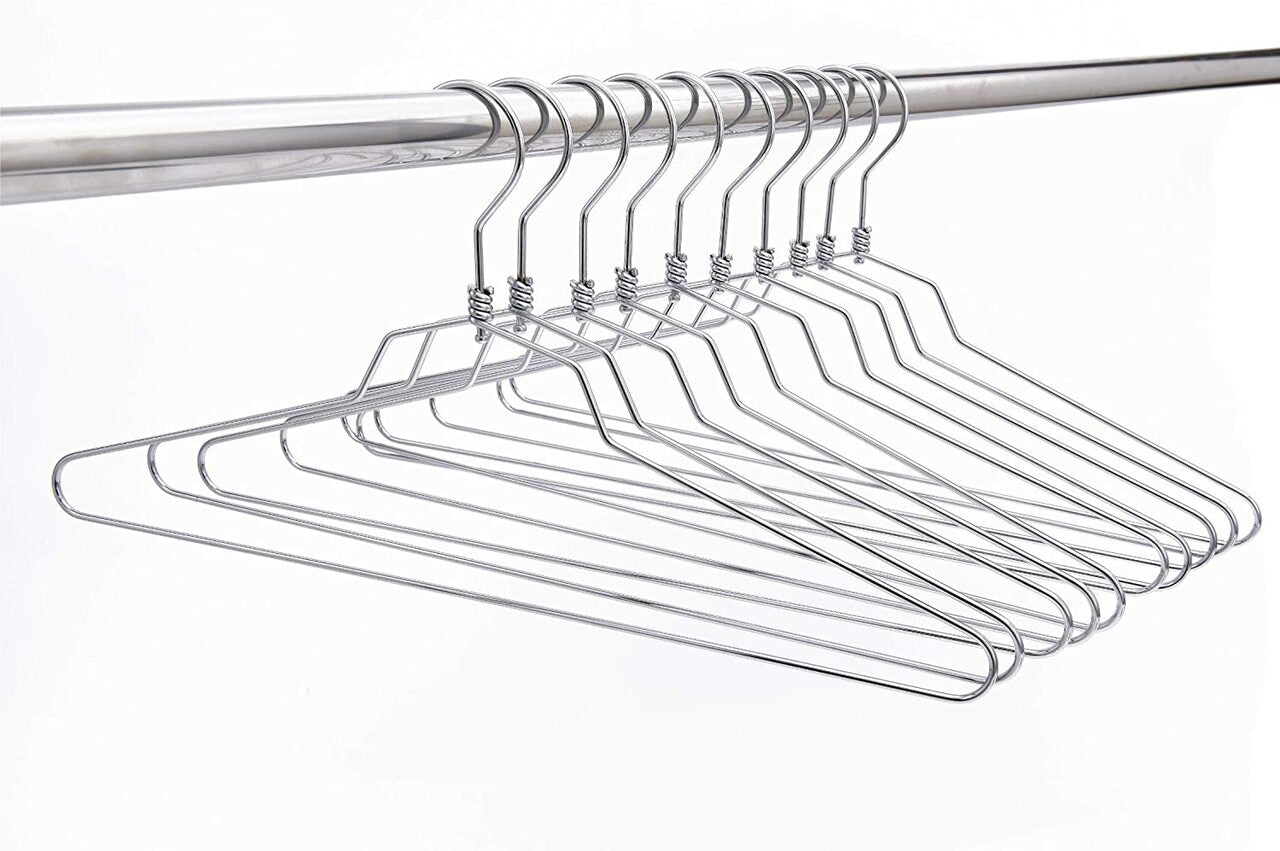 43cm Metal Suit Hanger With Bar (3.5mm thick) Sold in Bundles of 25/50/100 - Rackshop Australia