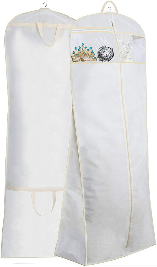 Bridal Wedding Gown Dress Garment Bag White Colour with Ivory Colour Trim Sold in 1/3/5/10 - Rackshop Australia