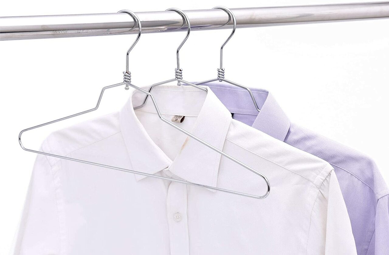 43cm Metal Suit Hanger With Bar (3.5mm thick) Sold in Bundles of 25/50/100 - Rackshop Australia