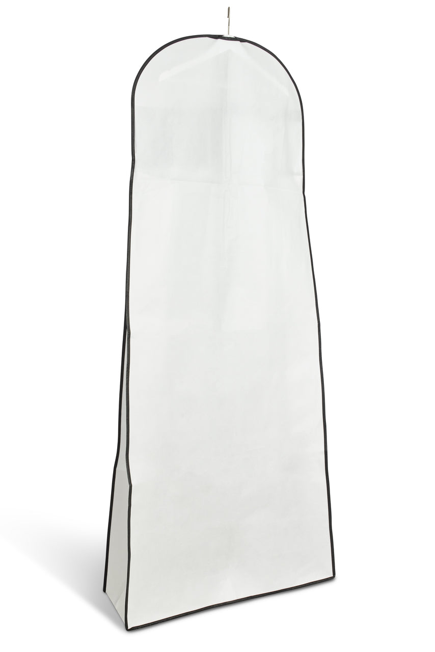 Bridal Wedding Gown Dress Garment Bag White Colour with Black Colour Trim Sold in 1/3/5/10 - Rackshop Australia