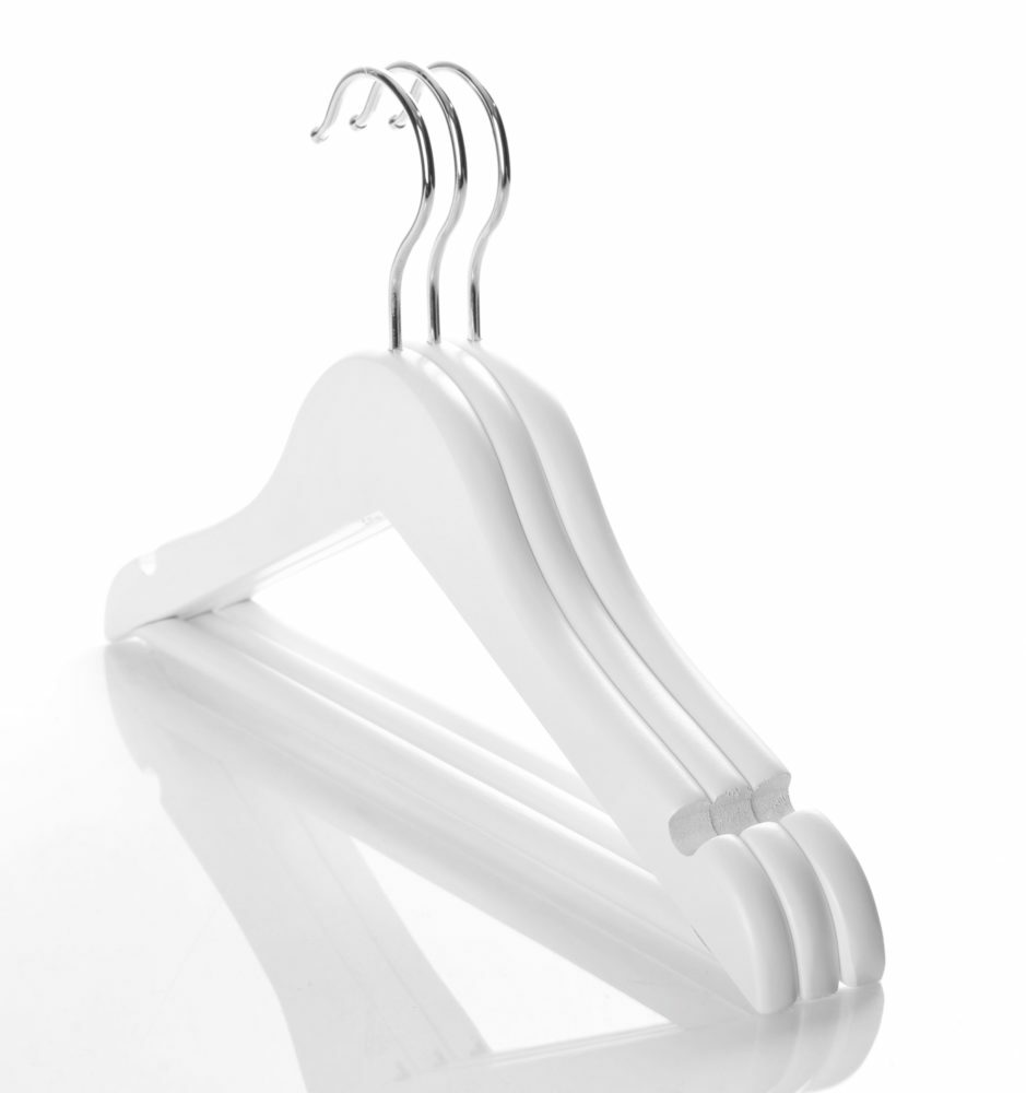 36cm White Wooden Baby Coat Hanger with Bar Sold in Bundle of 25/50/100 - Rackshop Australia